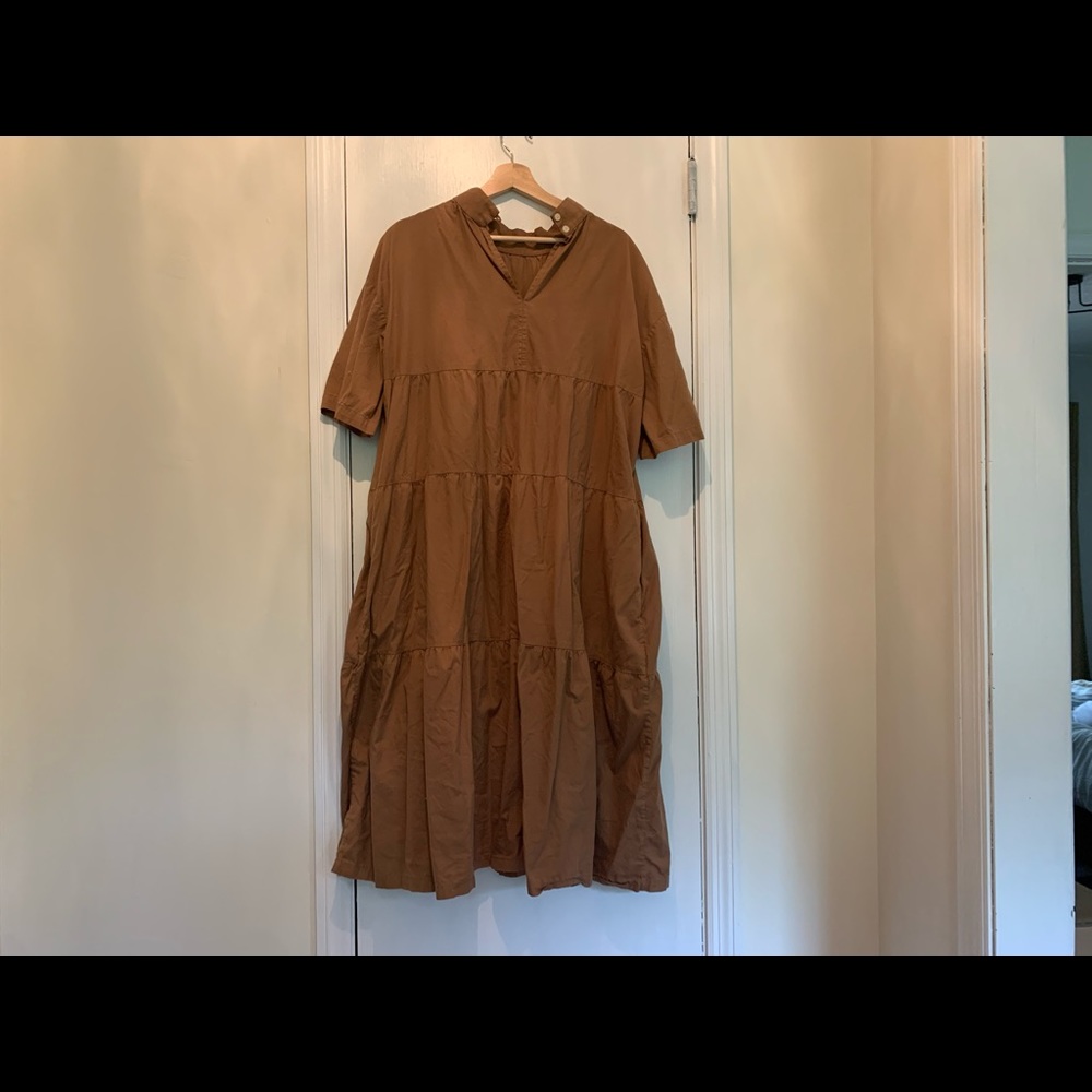Everlane midi high neck smock dress, size XL.
